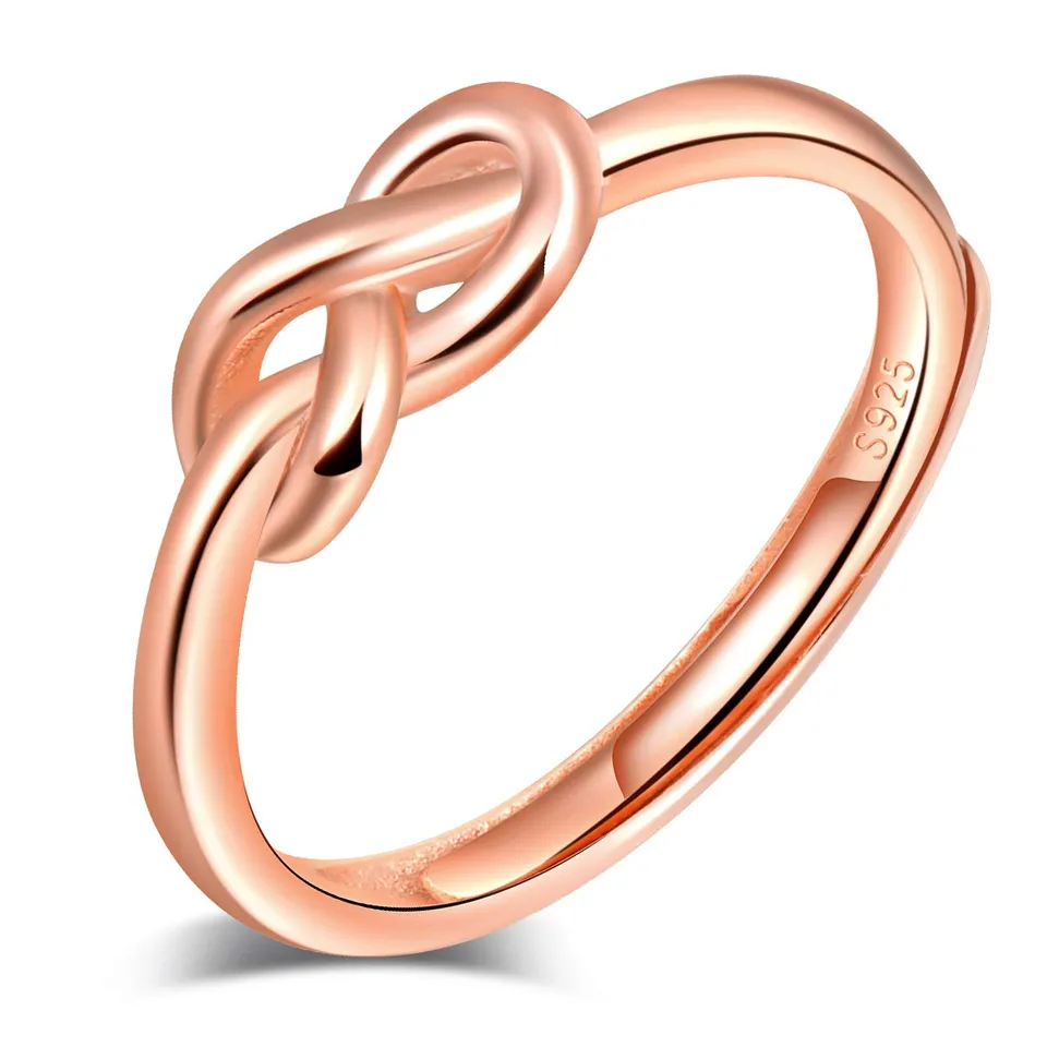 INFINIONLY Anello Infinito Argento 925 Oro Rosa Regolabile Donna