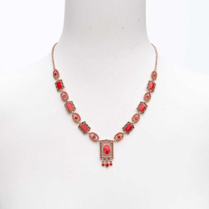 Chic Ad Hoc Collane art deco oro rosa corallo collana