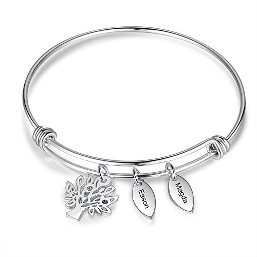 Jessemade Gioielli bracciale acciaio nome albero vita