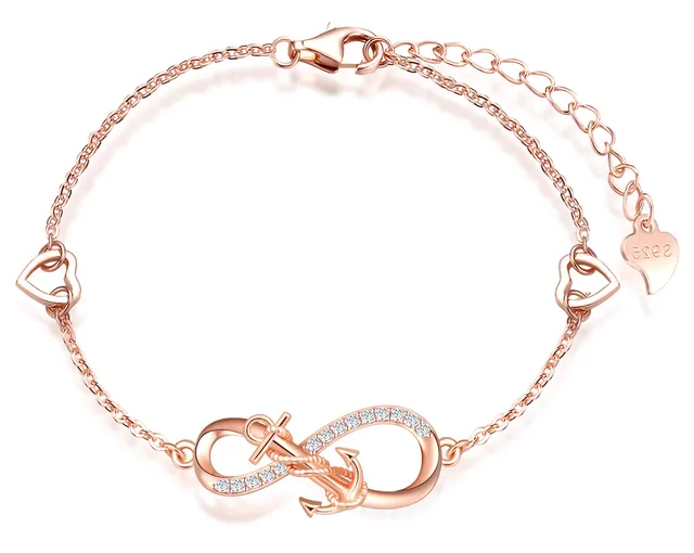 INFINIONLY Fashion Bracelets A-cuore bracciale argento infinito cuore