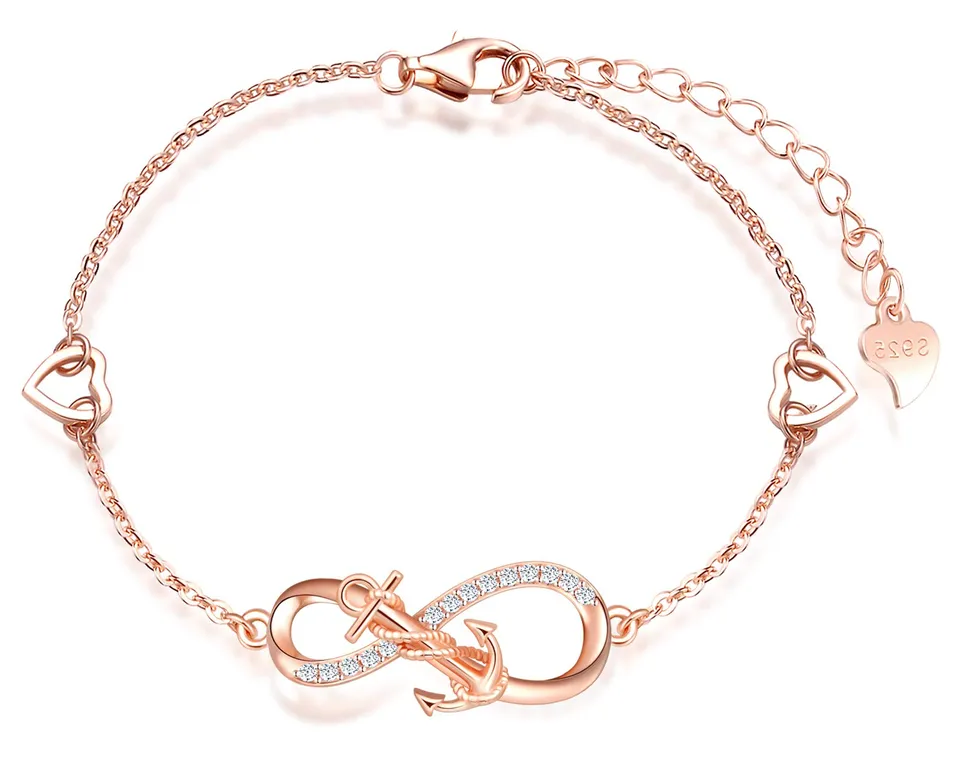 INFINIONLY Fashion Bracelets A-cuore bracciale argento infinito cuore