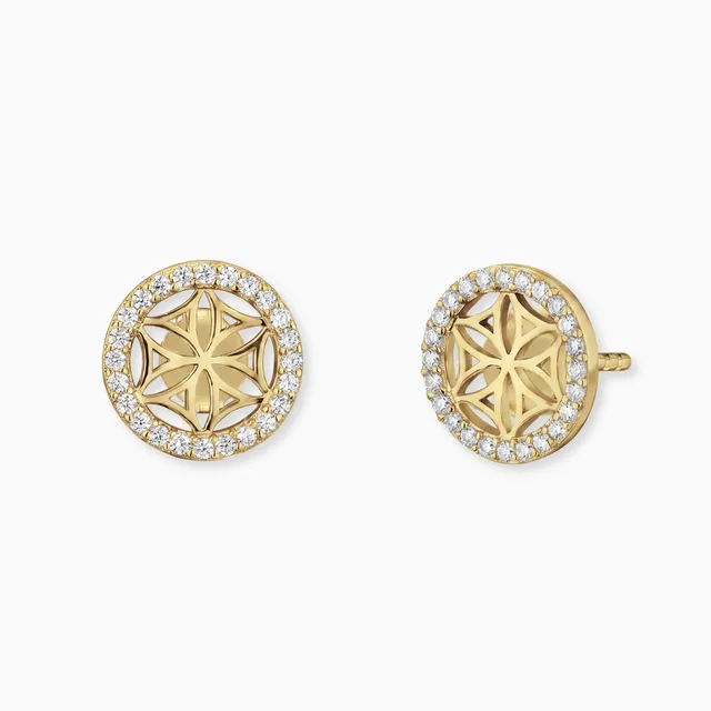 Engelsrufer Ohrringe Lebensblume Orecchini Argento oro zirconia