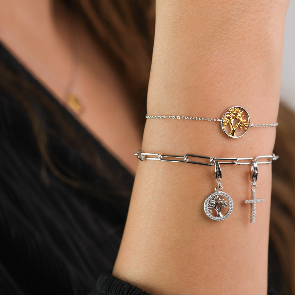 Engelsrufer Lebensbaum Bicolor bracciale argento 925