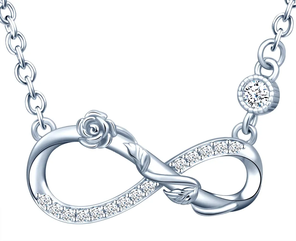 INFINIONLY Fashion Necklaces collana Silver-necklace infinito