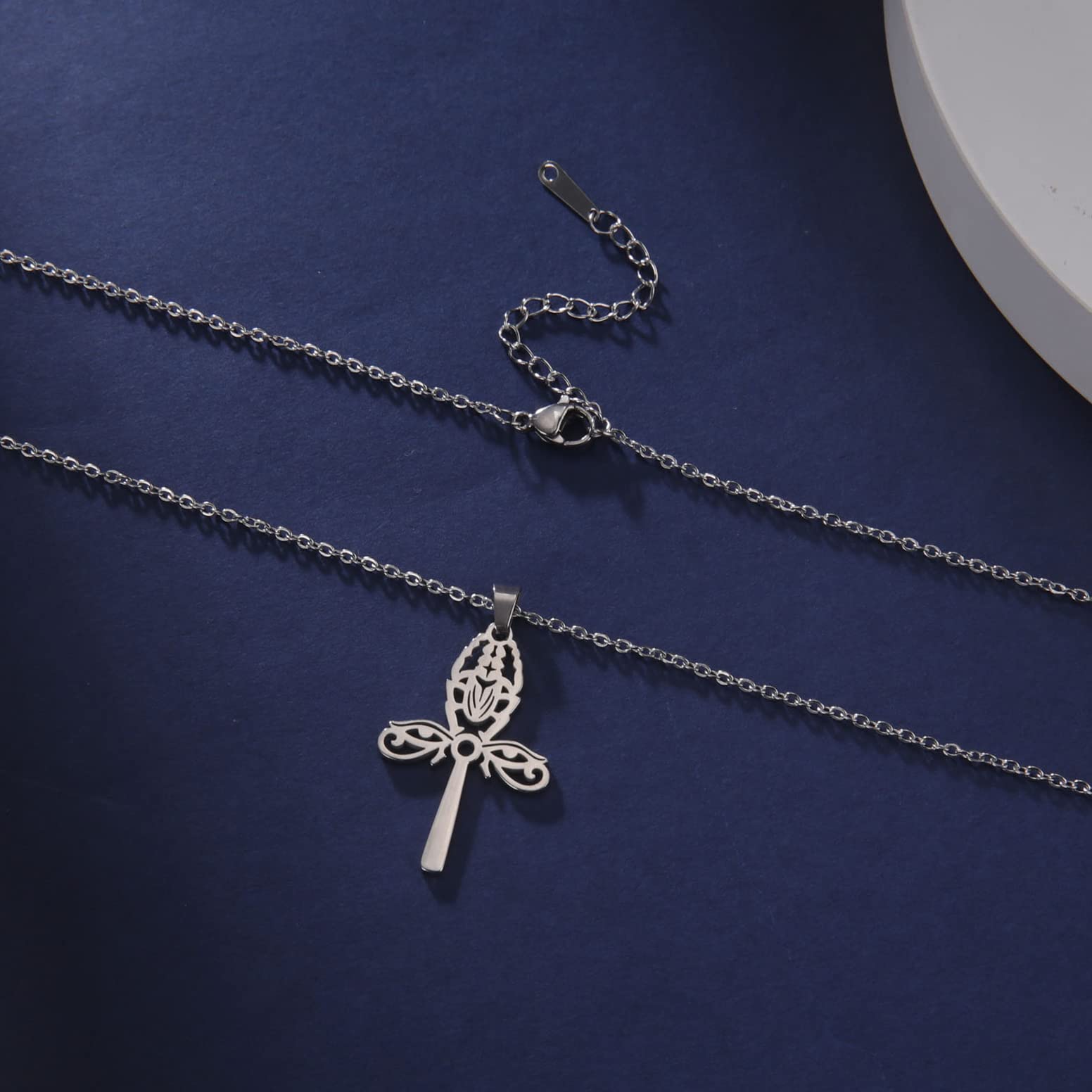 EUEAVAN collana Ankh argento croce egizia portafortuna