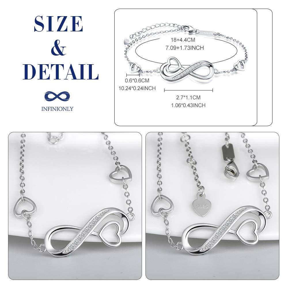 Infinionly Fashion bracciale argento 925 cuore infinito
