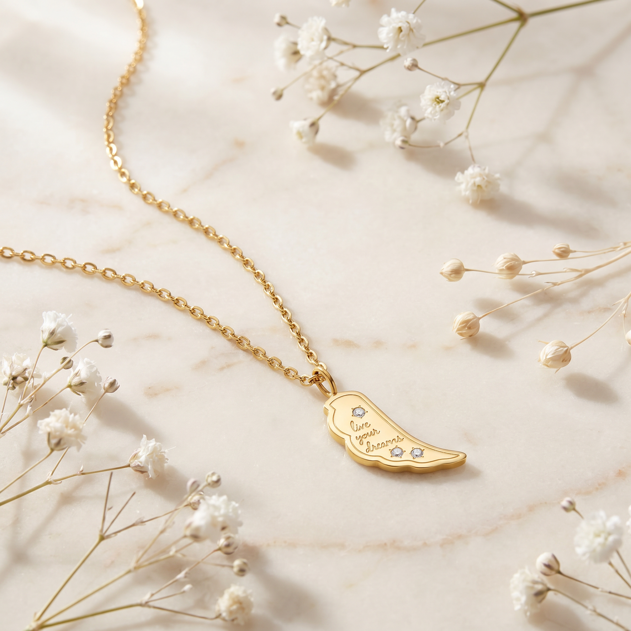 MySteel by Engelsrufer Live Your Dream collana oro ala