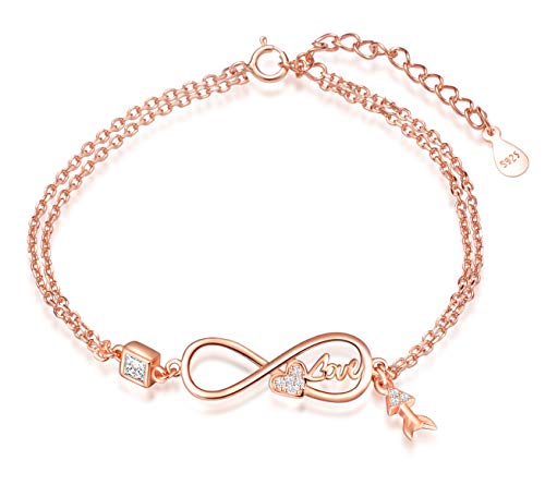 Infinionly Fashion bracciale infinito rose gold argento 925