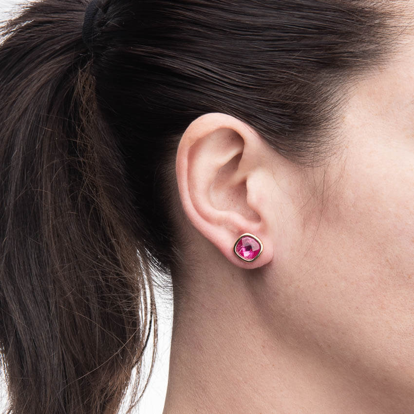 Chic Ad Hoc Orecchini Lobo Oro Pietra Fuxia