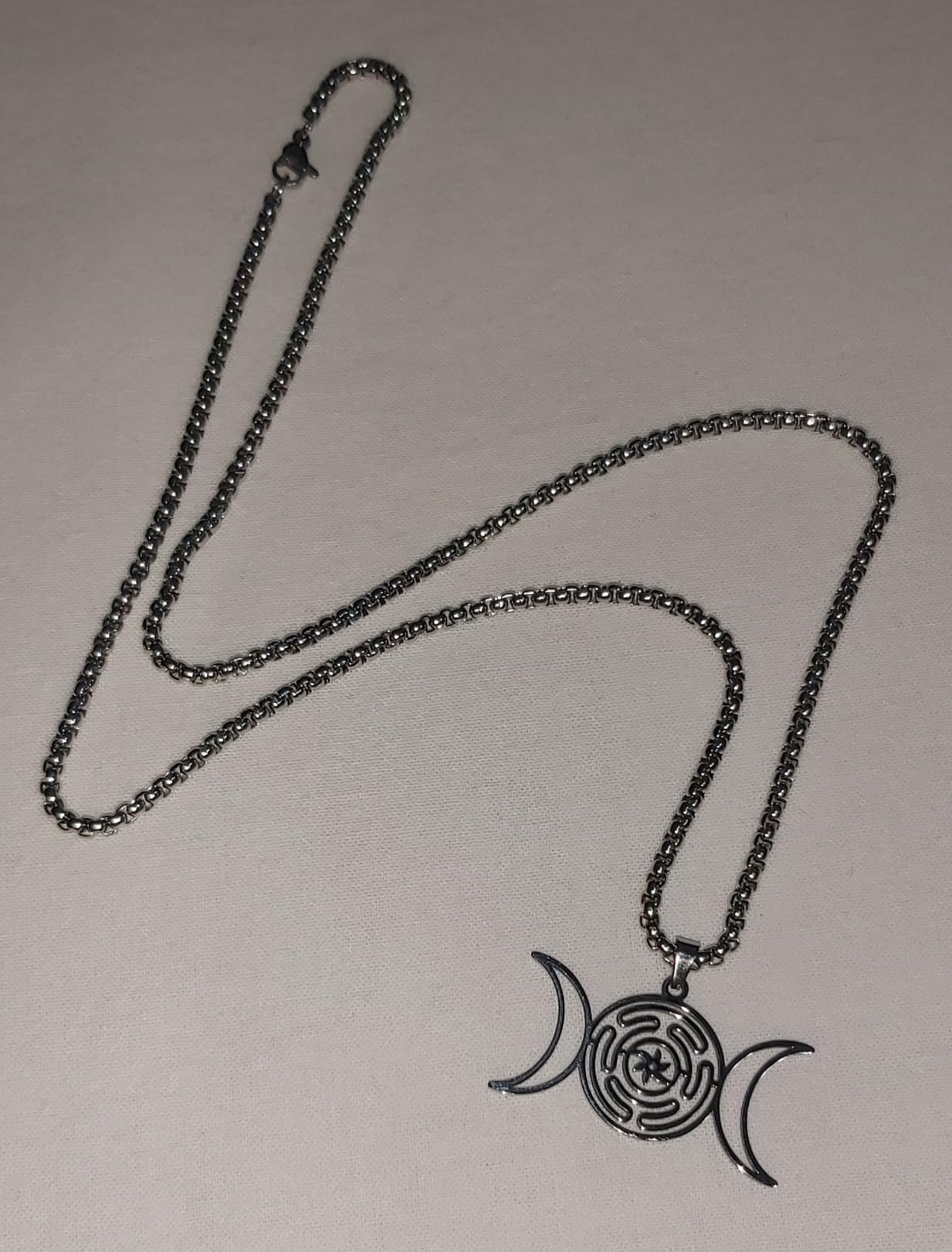 EUEAVAN collana ruota di Ecate argento amuleto wiccan