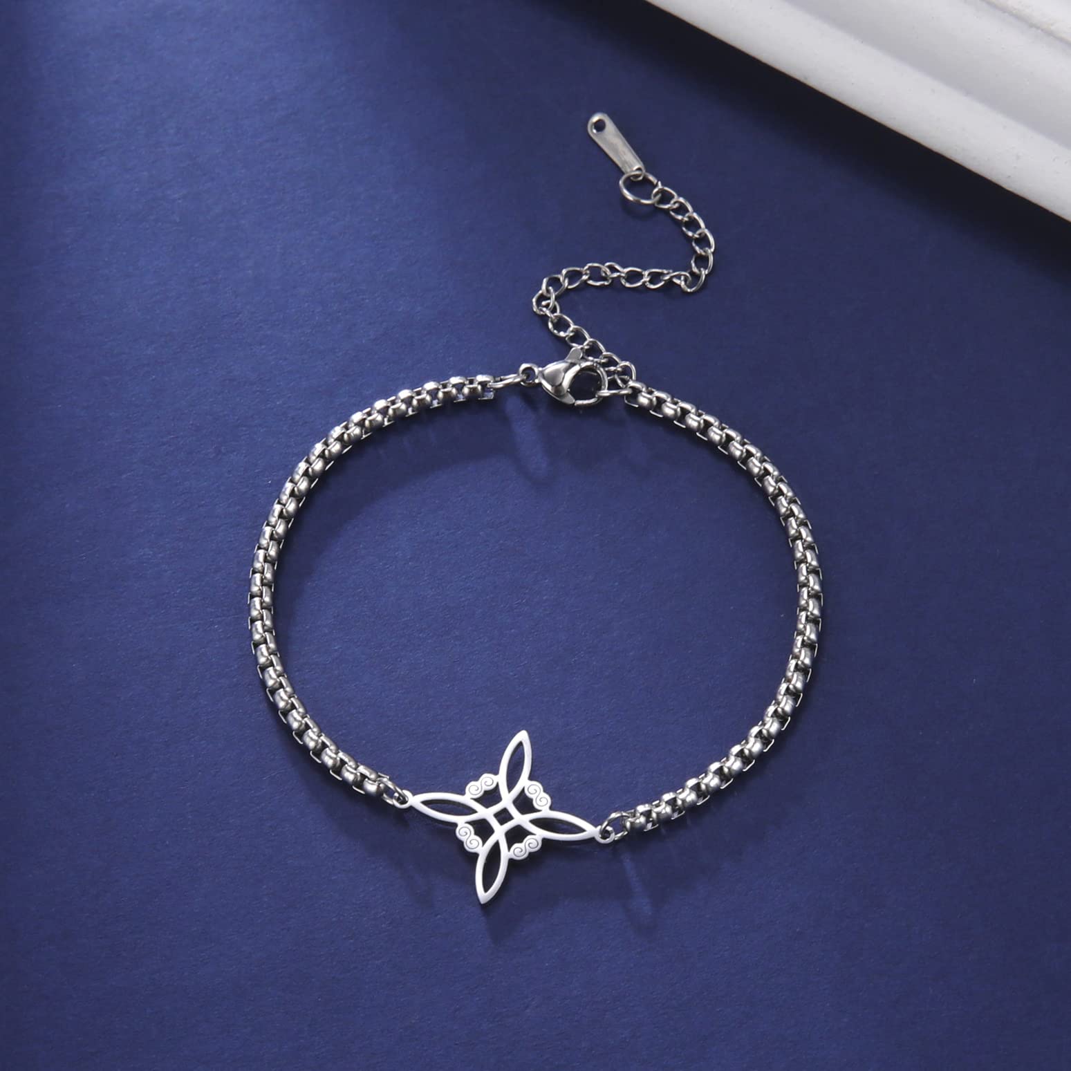 Eueavan Bracelets bracciale nodo celtico argento1 regalo donna