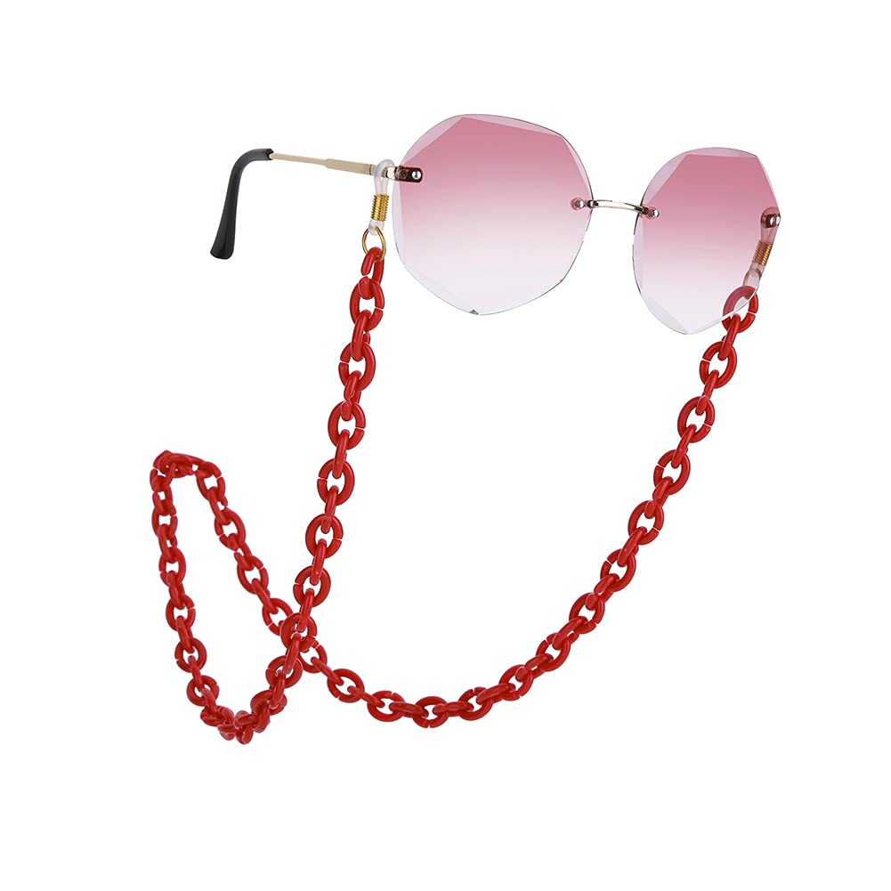 EUEAVAN Eyeglass Chains catenella occhiali rosso grande