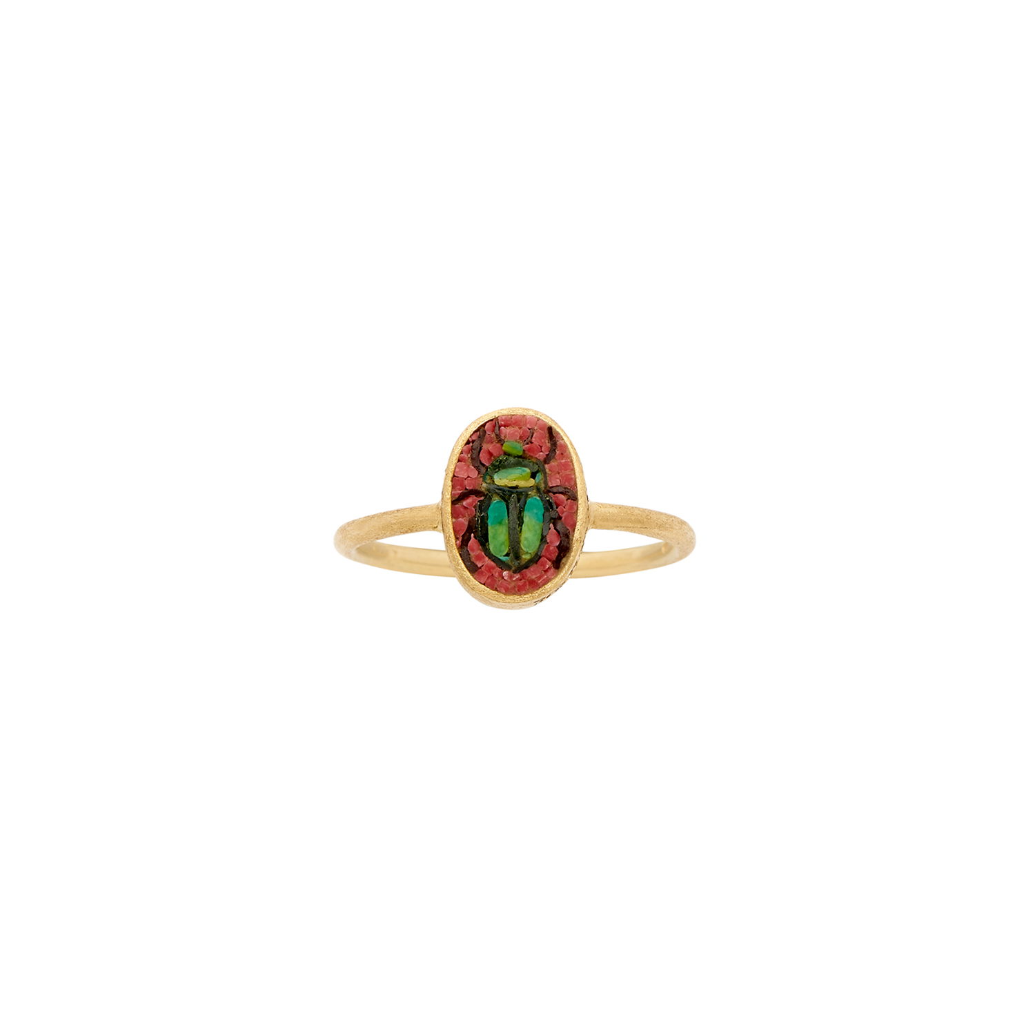 Le Sibille Scarabeo Anello oro mosaico portafortuna