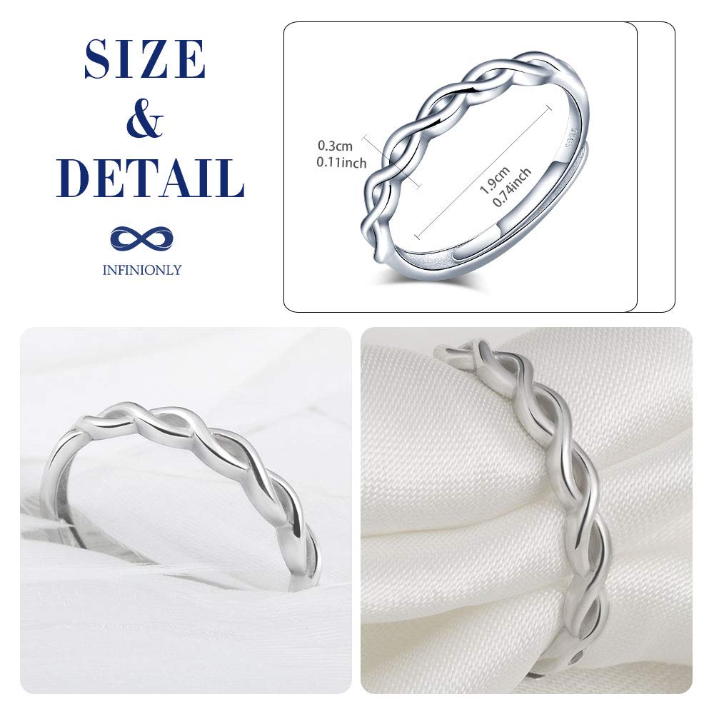 INFINIONLY Fashion Rings anello infinito argento 925 regolabile