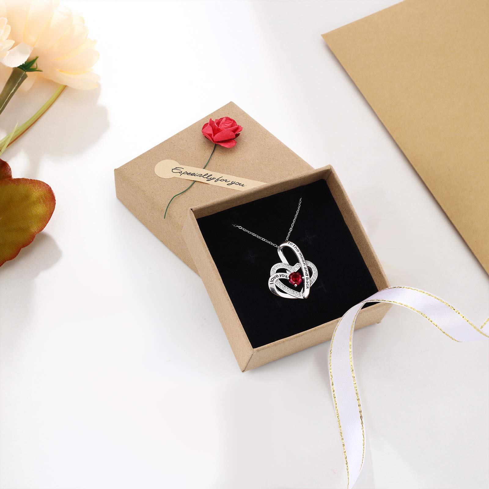 Jessemade Gioielli Collana cuore argento 925 birthstone