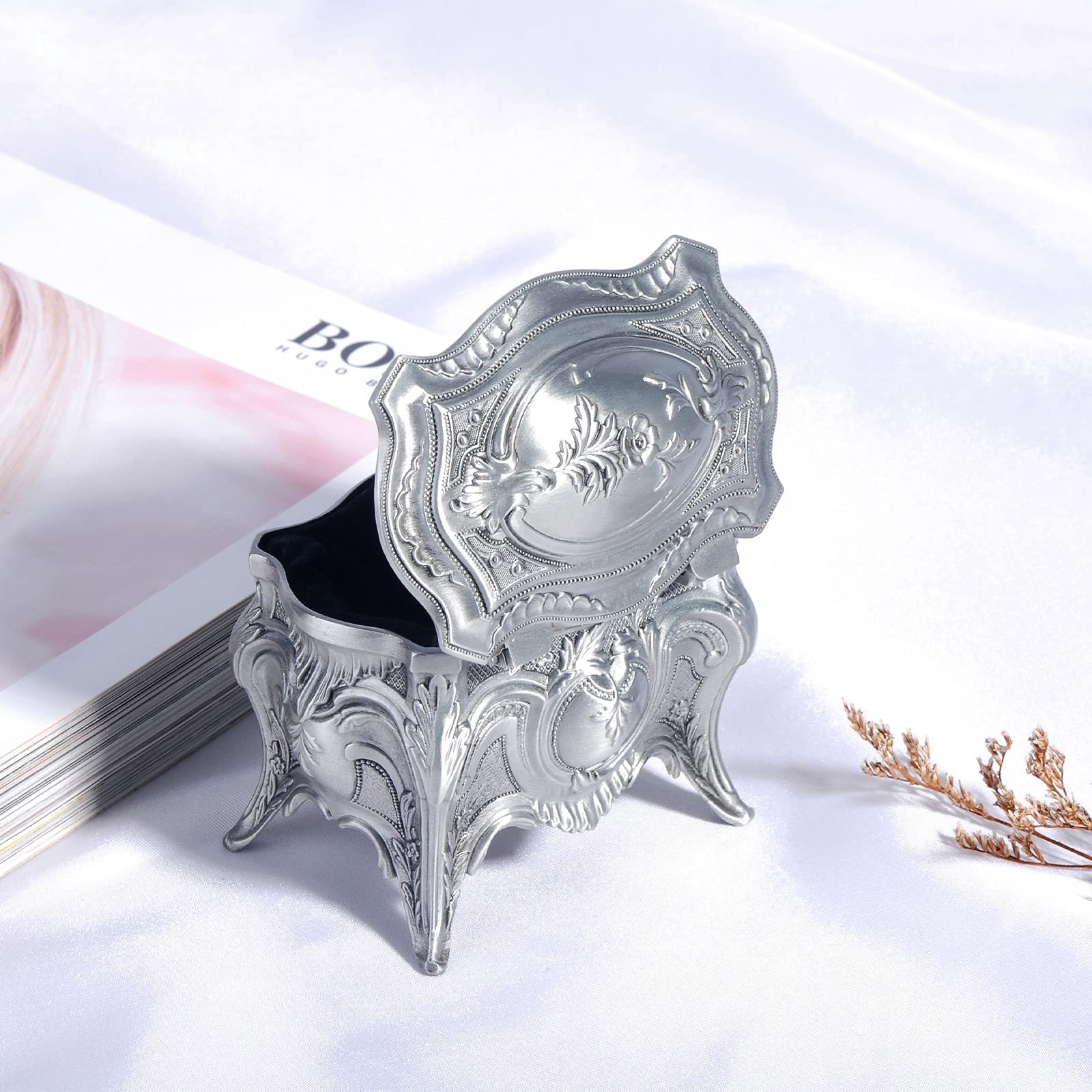INFINIONLY Portagioie Quadrato Vintage Lega Stagno Rose