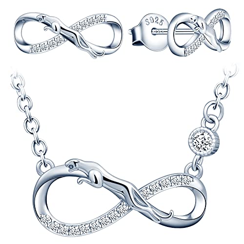 INFINIONLY Fashion Necklaces parure collana orecchini leopardo silver