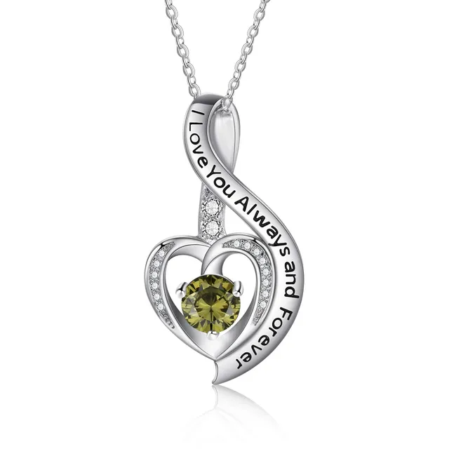 Jessemade Gioielli Collana Cuore Argento 925 Zirconi Mamma