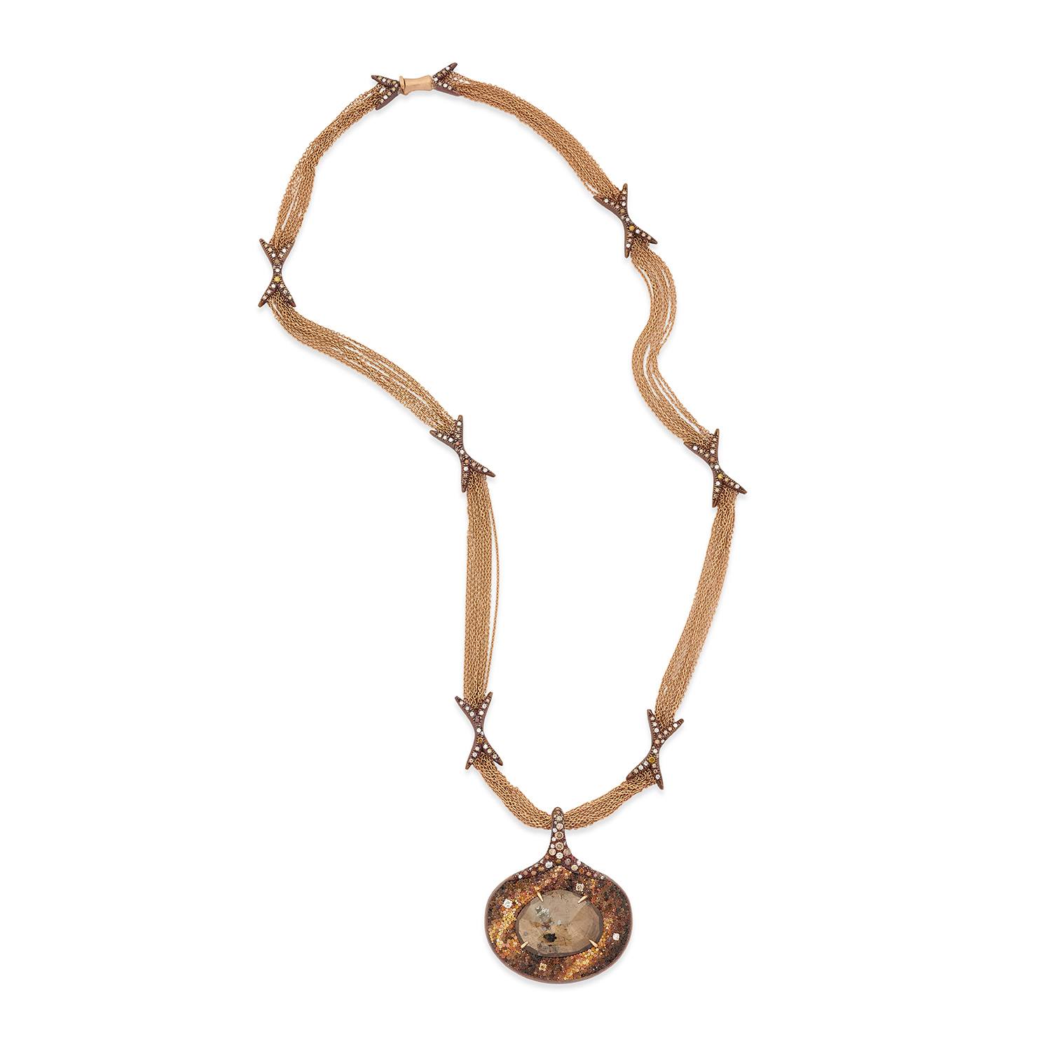 Le Sibille Ganimede Necklace collana oro rosa diamanti