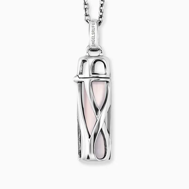 Engelsrufer Collana Powerful Stone Argento Quarzo Rosa S