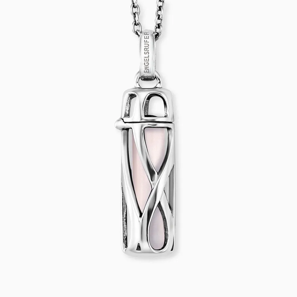 Engelsrufer Collana Powerful Stone Argento Quarzo Rosa S