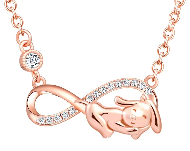 INFINIONLY Fashion Necklaces collana infinito cucciolo oro rosa
