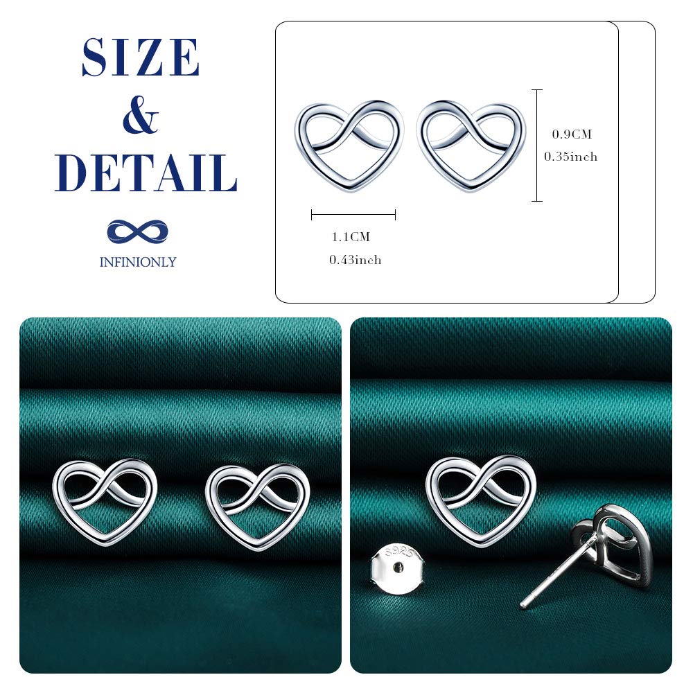 Infinionly Orecchini Cuore Argento 925 Infinito Donna