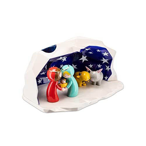 Alessi Happy Eternity AGJ01 W presepe porcellana 5 pezzi blu