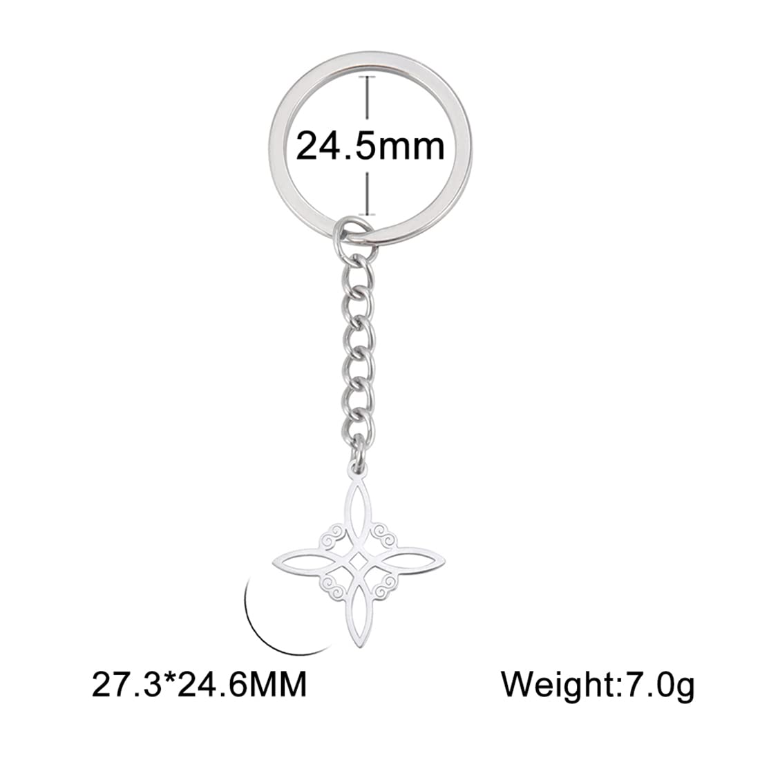 EUEAVAN Portachiavi Nodo Celtico Argento Minimalista