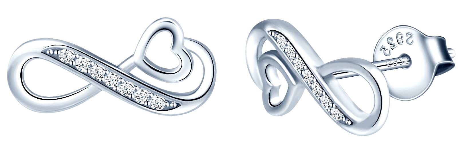 INFINIONLY Collana infinito cuore argento 925 donna