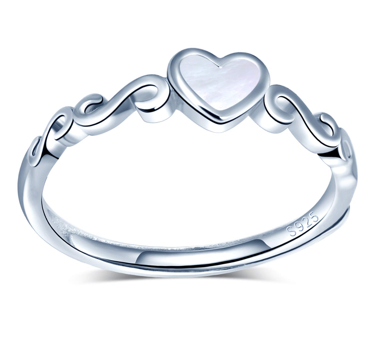 INFINIONLY Fashion Rings anello argento 925 cuore regolabile