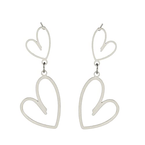 EUEAVAN Earrings orecchini cuore asimmetrici argento
