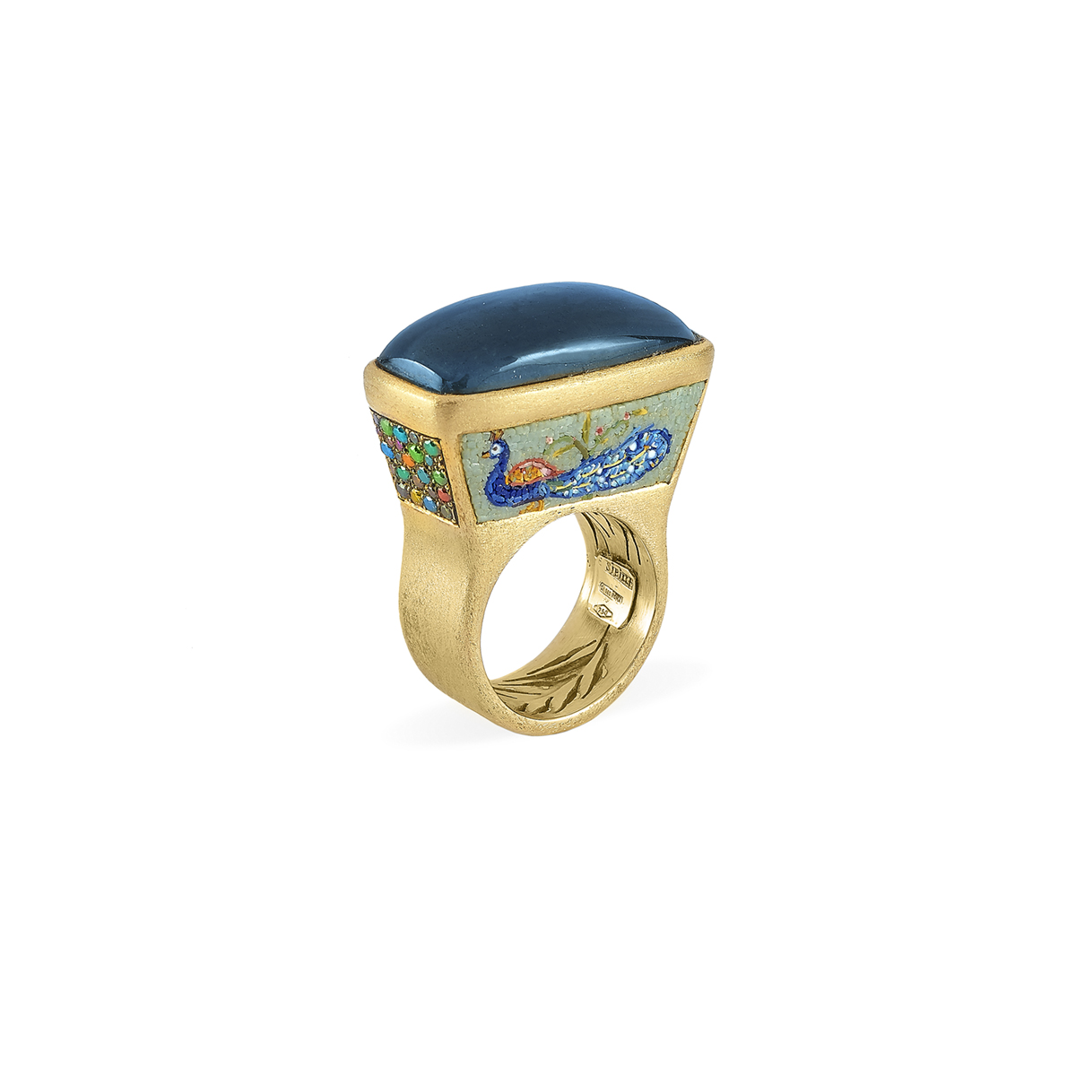 Le Sibille San Clemente Anello oro labradorite diamanti