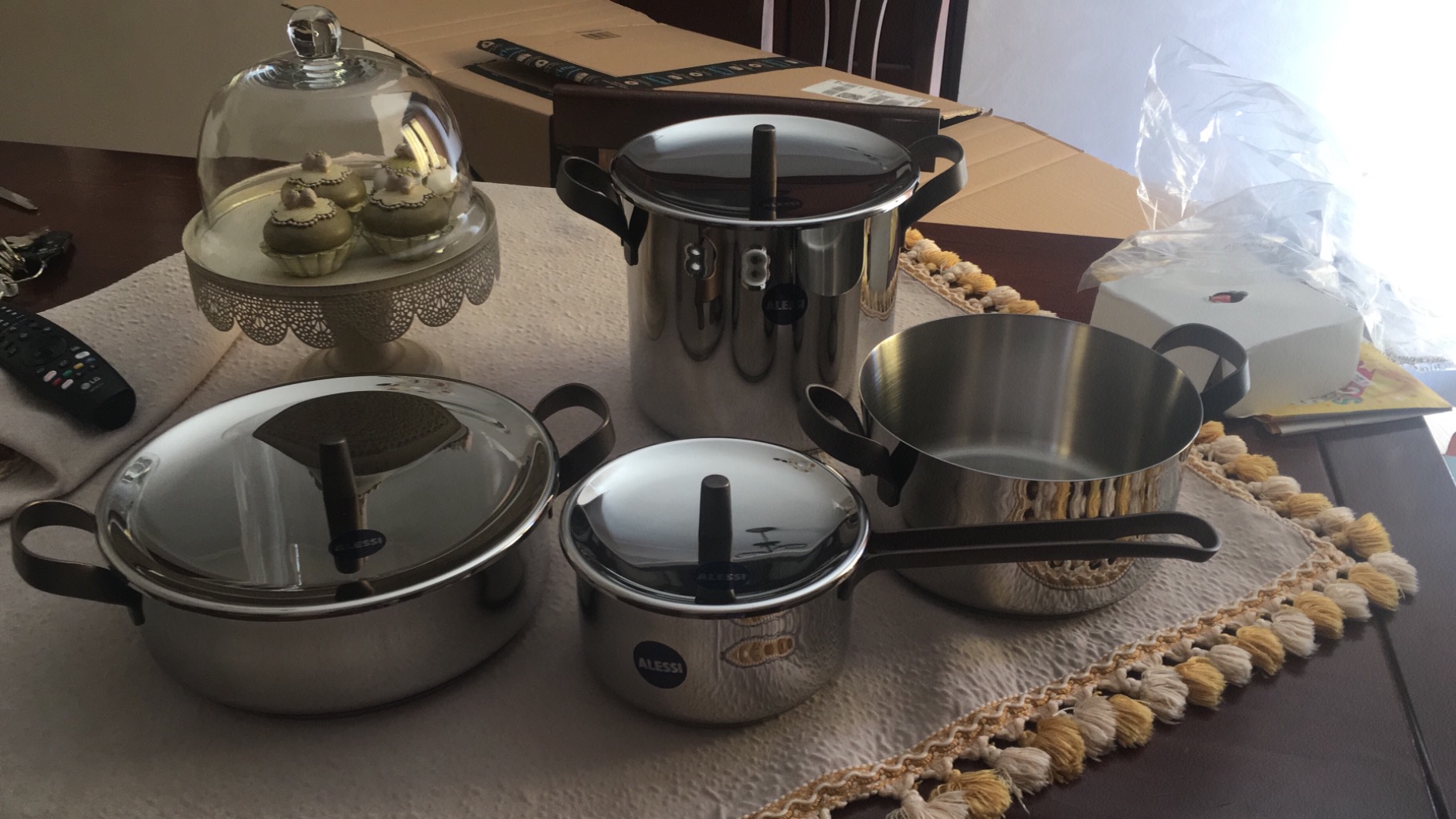 ALESSI Accessori cucina Edo PU100S7 set pentole acciaio 7 pezzi