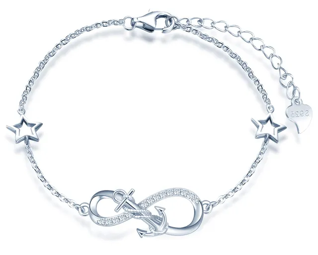 INFINIONLY bracciale infinito argento 925 stella zircone