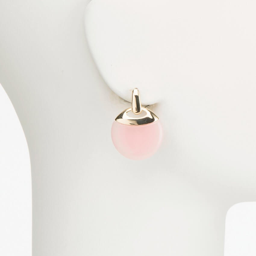 Chic Ad Hoc Orecchino a Perno Oro e Rosa Bottone
