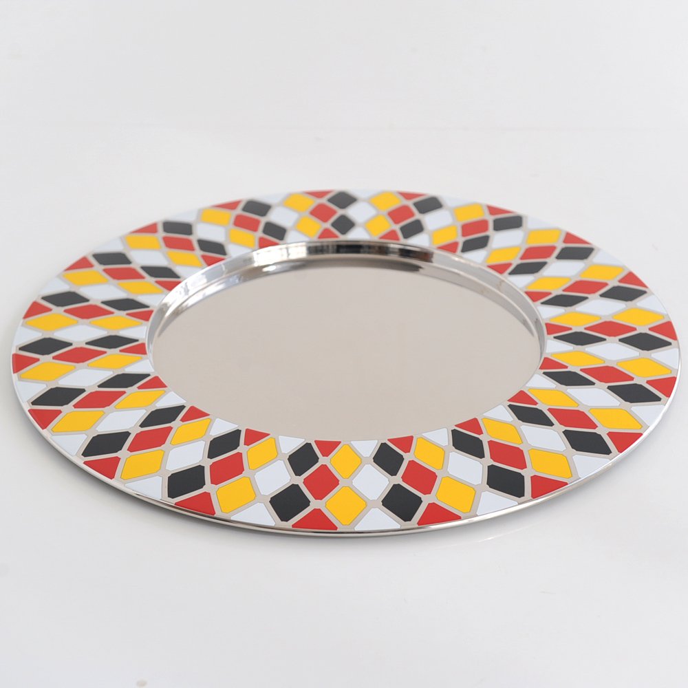 Alessi Circus MW34 Vassoio Rotondo Acciaio 48 cm Multicolore