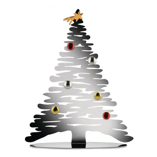 Alessi Bark BM06 albero Natale acciaio argento lucido 45 cm