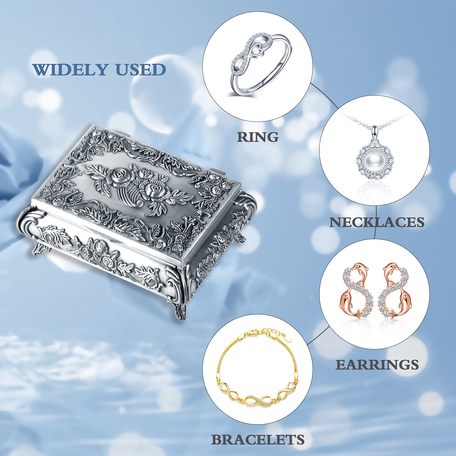 Infinionly Fashion Necklaces portagioie Small lega