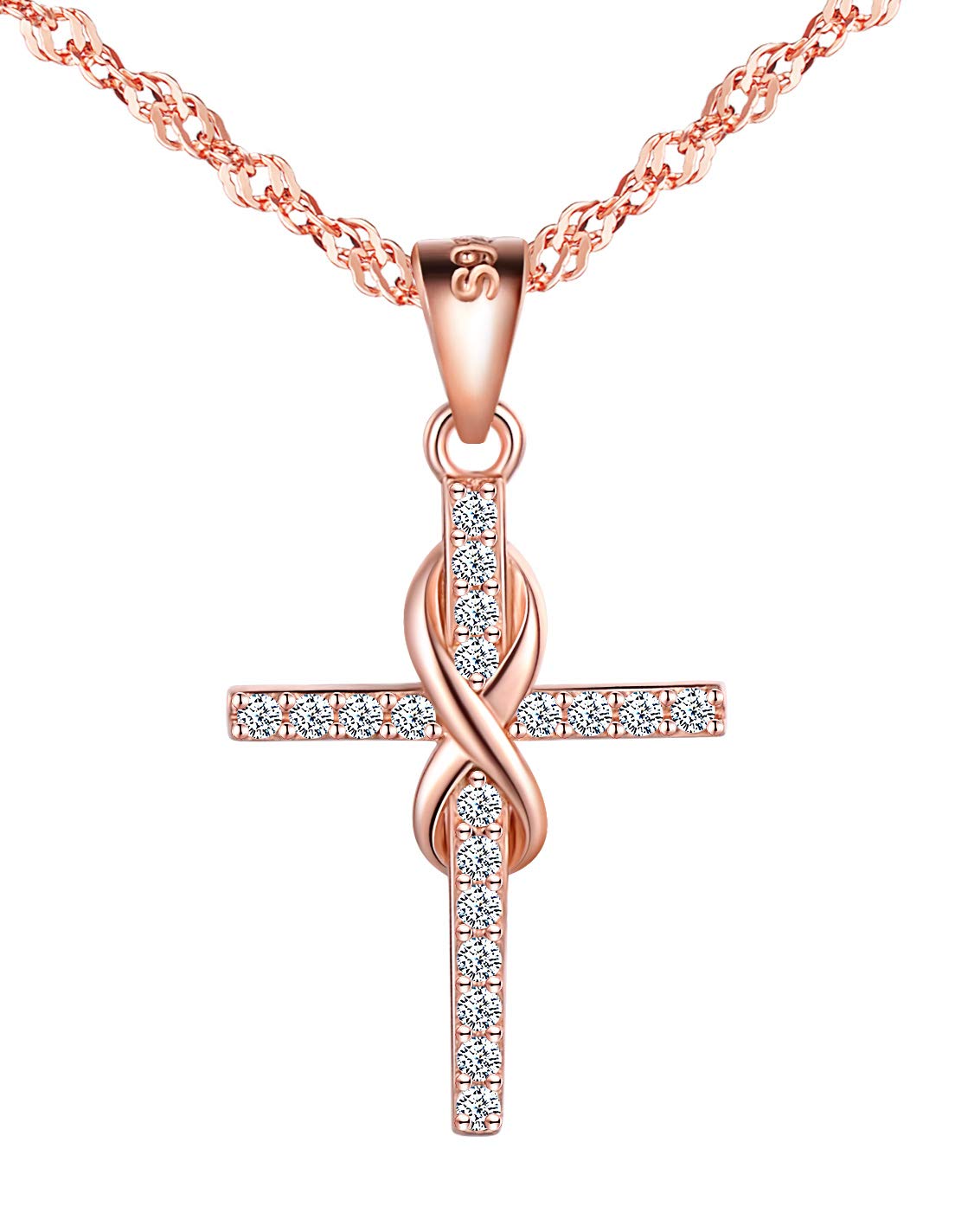 Infinionly Collana Argento 925 Croce Infinito Silver