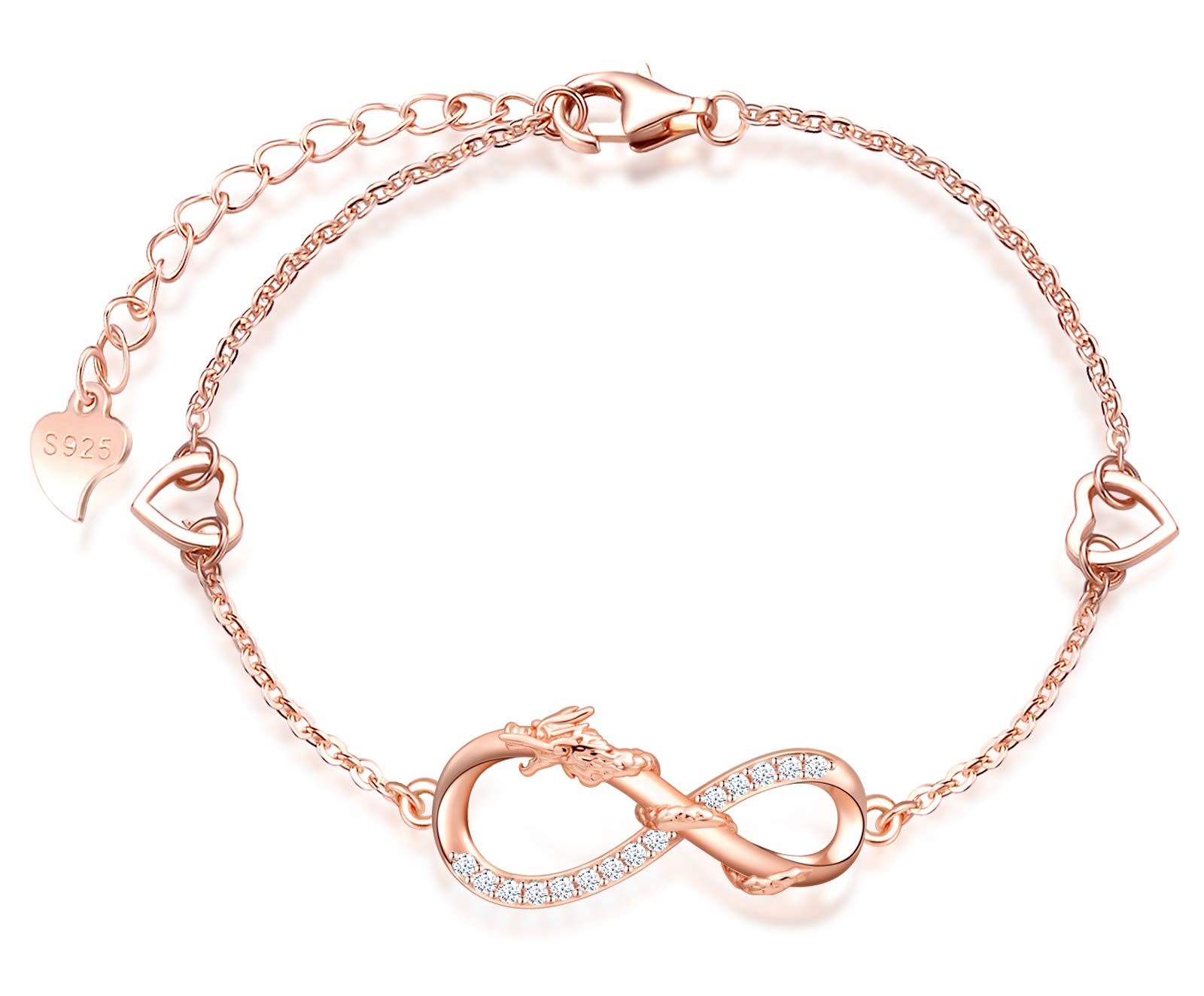 INFINIONLY Fashion Bracelets bracciale argento drago diamante