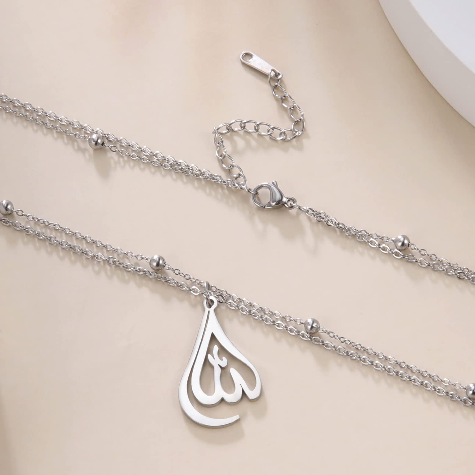 EUEAVAN Necklaces collana Allah argento stratificato islamica