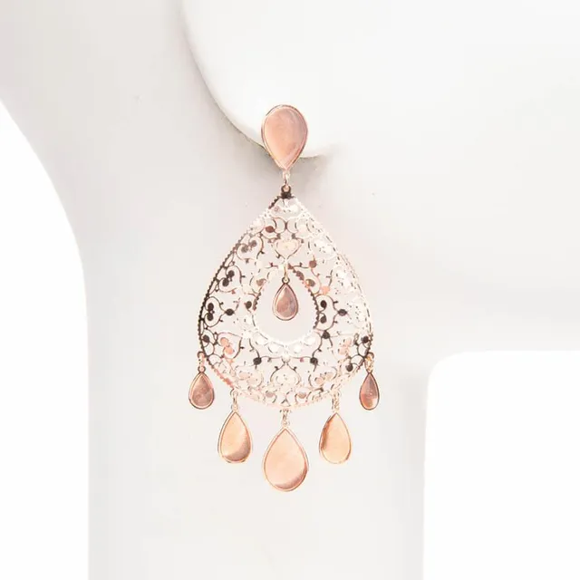 Chic Ad Hoc Orecchini perno arabesco gocce oro rosa