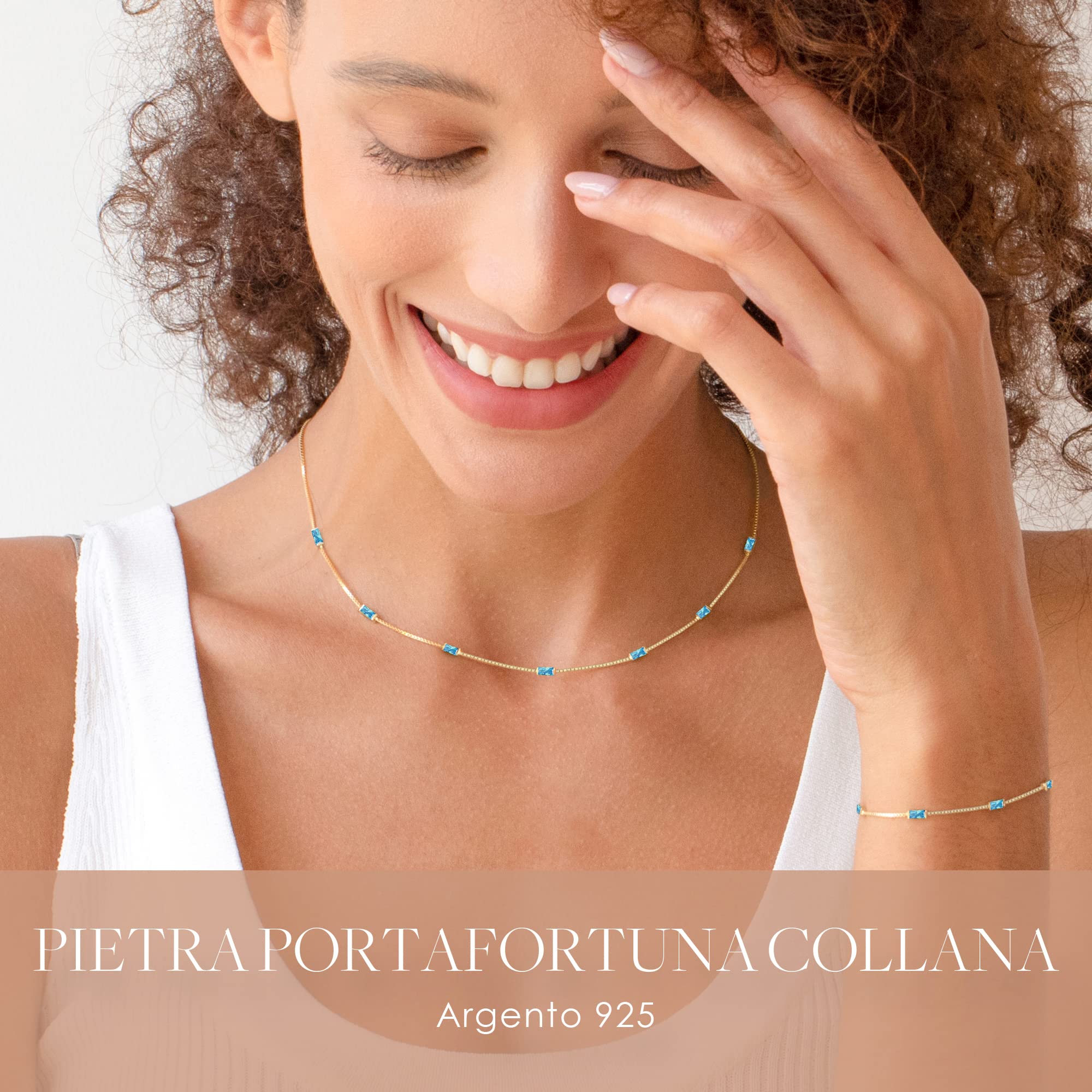 Louisa Secret Necklaces Collana Baguette Zirconi Argento 925 Oro