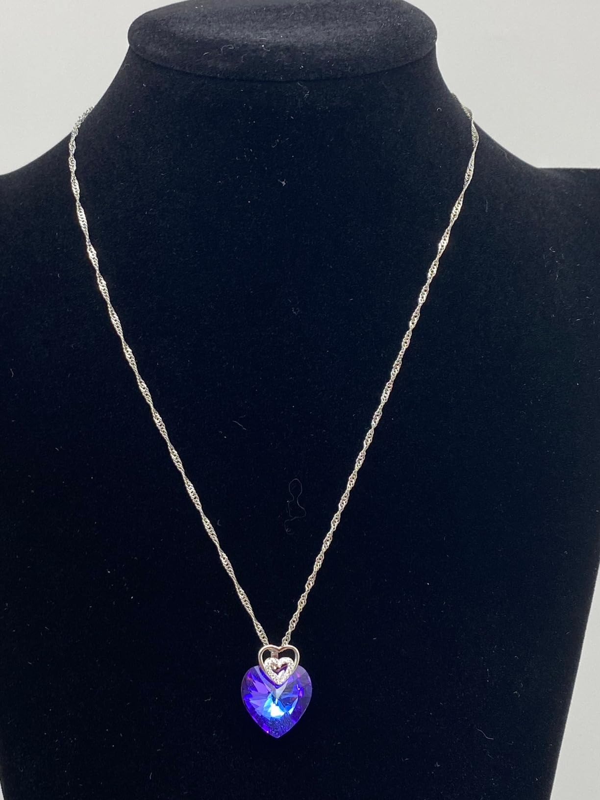 INFINIONLY Fashion Necklaces Collana Cuore Oceano Blu 45cm
