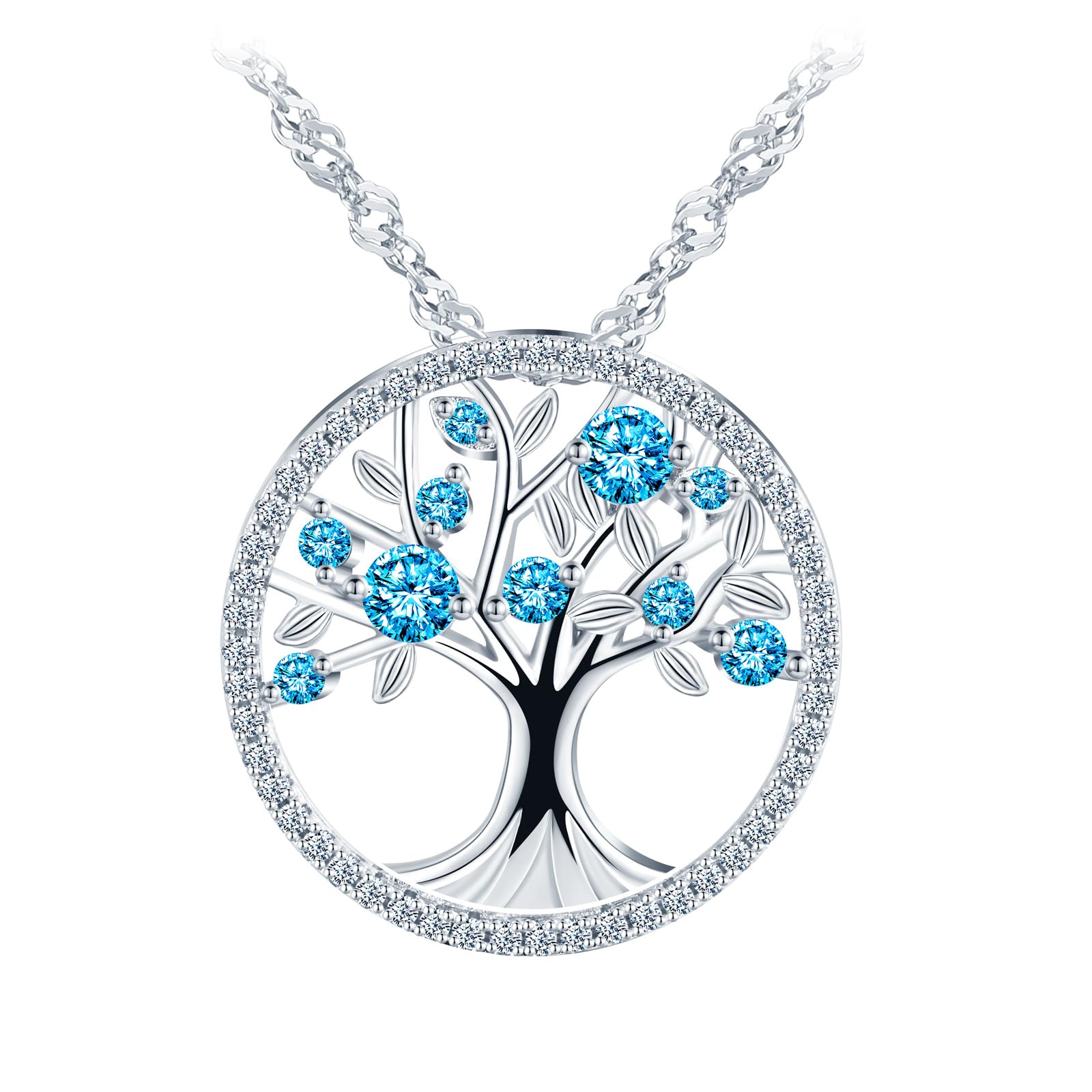INFINIONLY Fashion Collana Albero della Vita Argento 925 blu