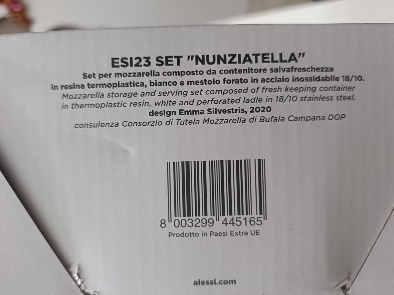 Alessi Nunziatella ESI23 Set Mozzarella Bianco 120 cl