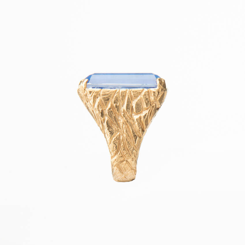 Chic Ad Hoc Anelli argento quarzo blu rettangolare