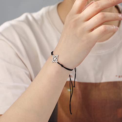 EUEAVAN bracciale nodo celtico filo cerato amuleto