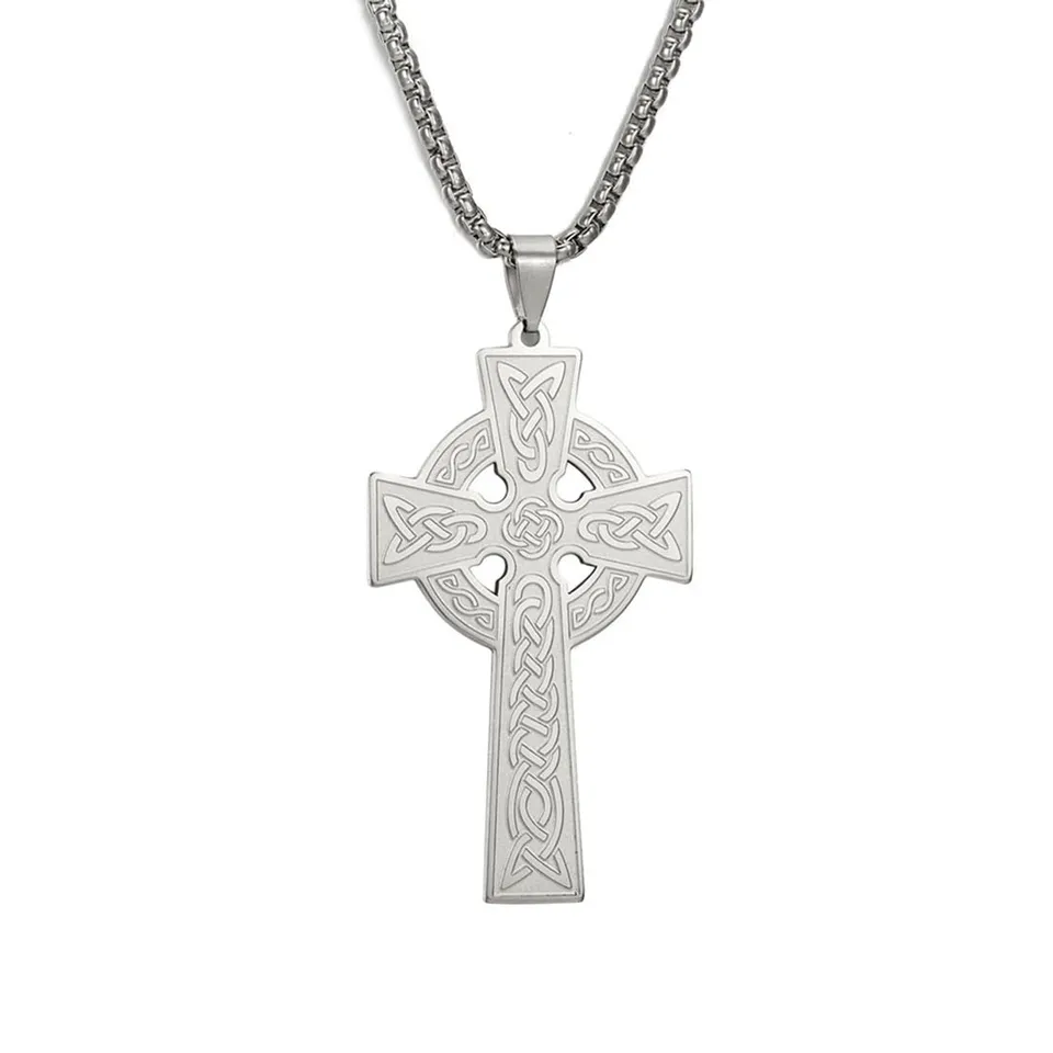 Eueavan Croce Celtica Collana Argento Ciondolo Religioso